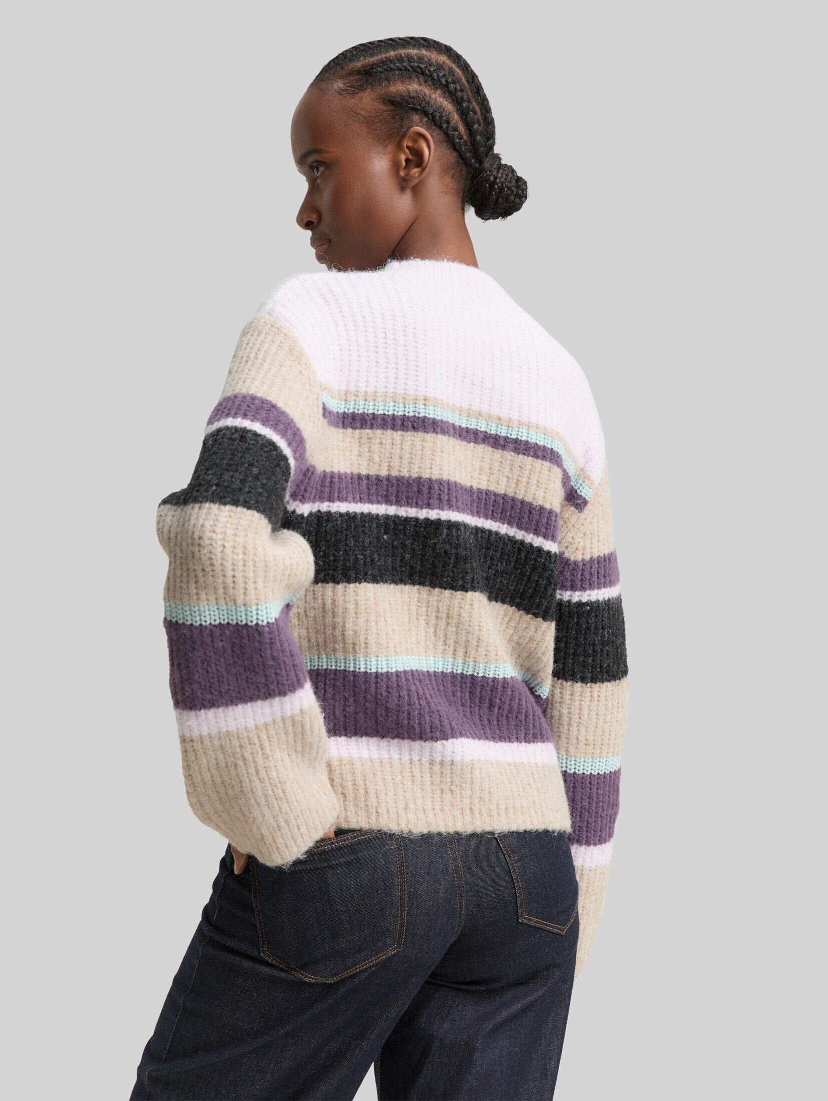 TOM TAILOR Denim Strickpullover Pullover & Strickjacken Relaxed Fit Strickpullover mit Streifenmuster