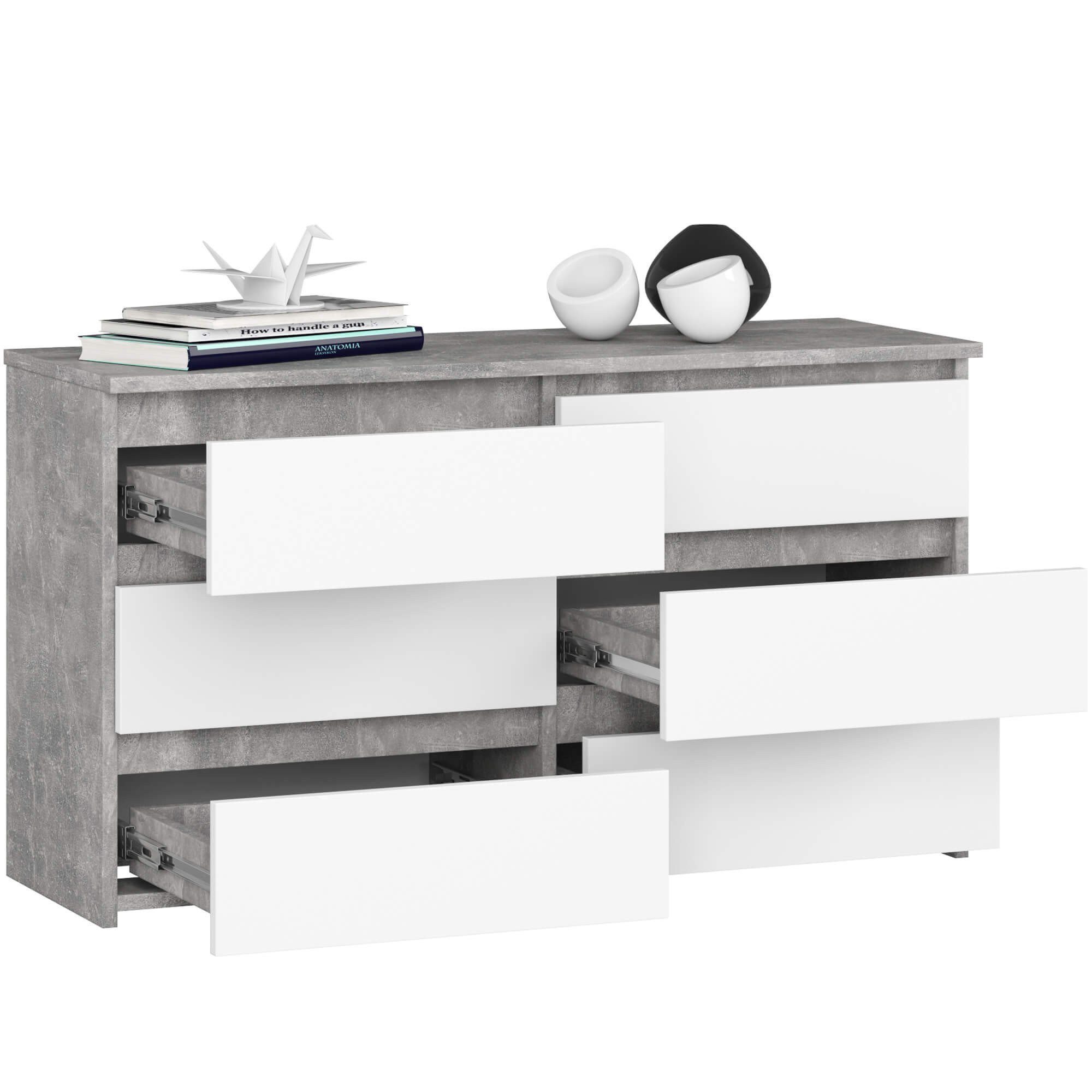 Raumhirsch Furniture Kommode Elegante Kommode mit 6 Schubladen - Praktisches Sideboard - Weiß, (viele Farbvarianten - Maße: 100 x 57 x 35 cm) - Hochwertig & stabil