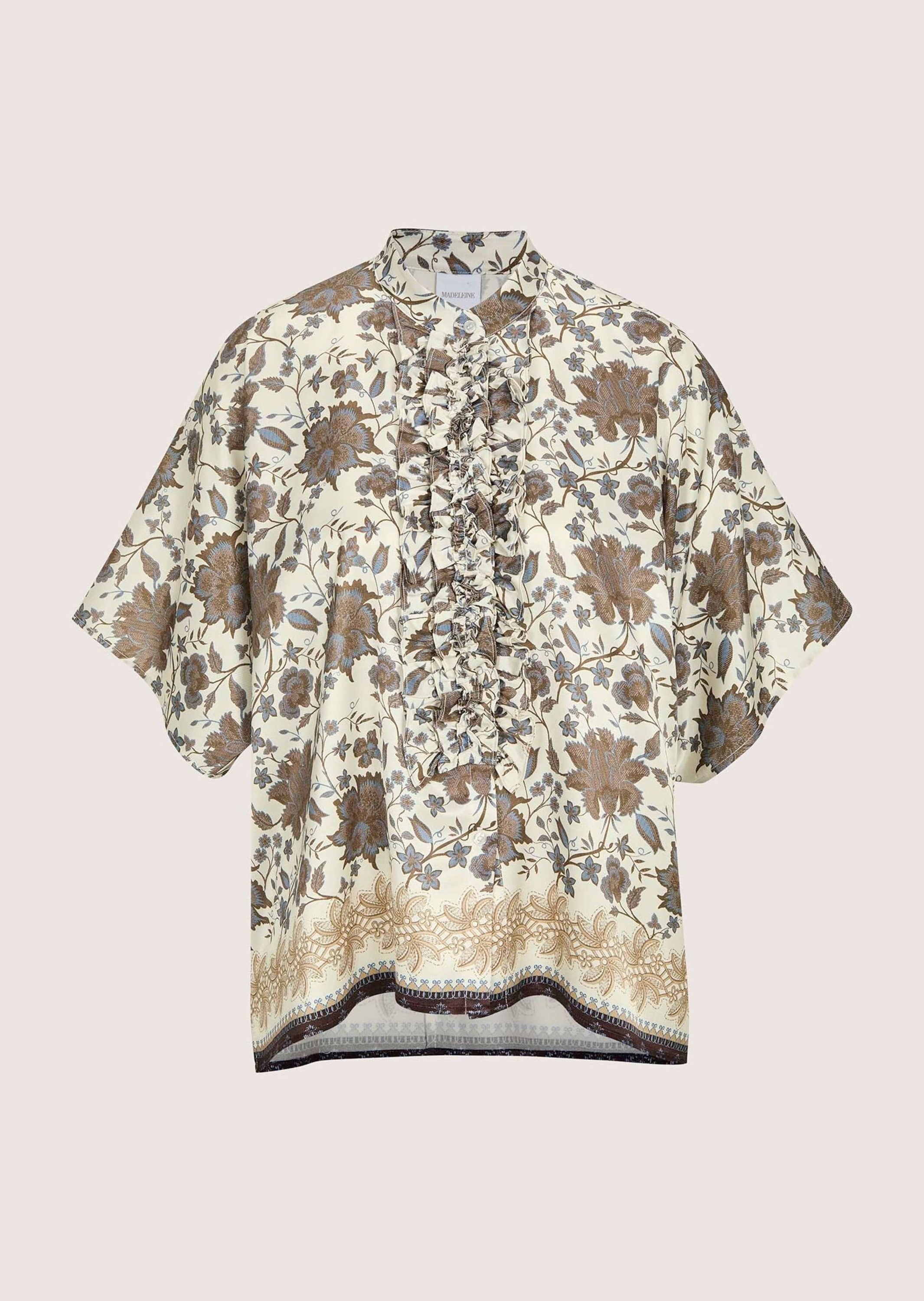 Kurzarmbluse Sommerbluse mit floralem Muster