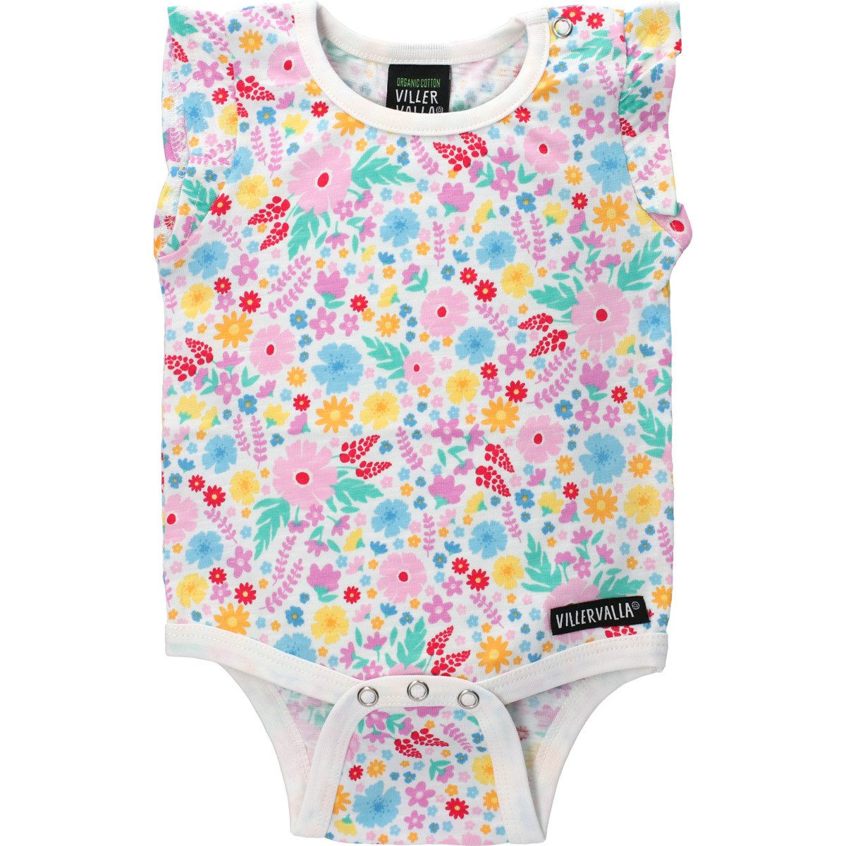Villervalla Kurzarmbody Blume Mädchen (1-tlg) Babybody mit kurzen Ärmeln, Bodysuit, Babybody, Einteiler, Basic-Body