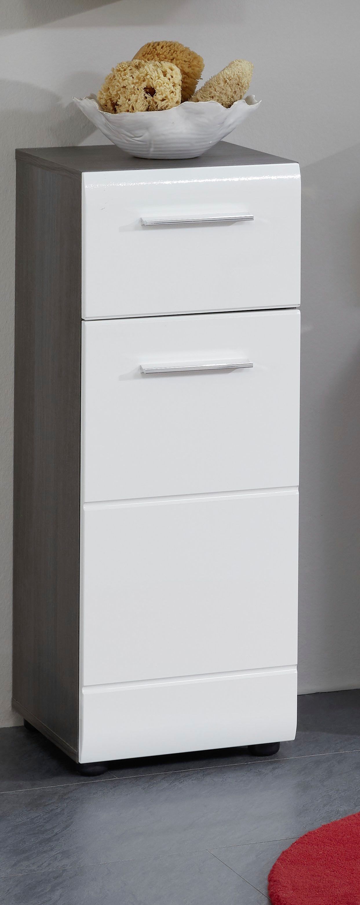 welltime Unterschrank Sovana Badkommode mit Hochglanzfront und 1 Schublade - (B/T/H) 30/31/80 cm