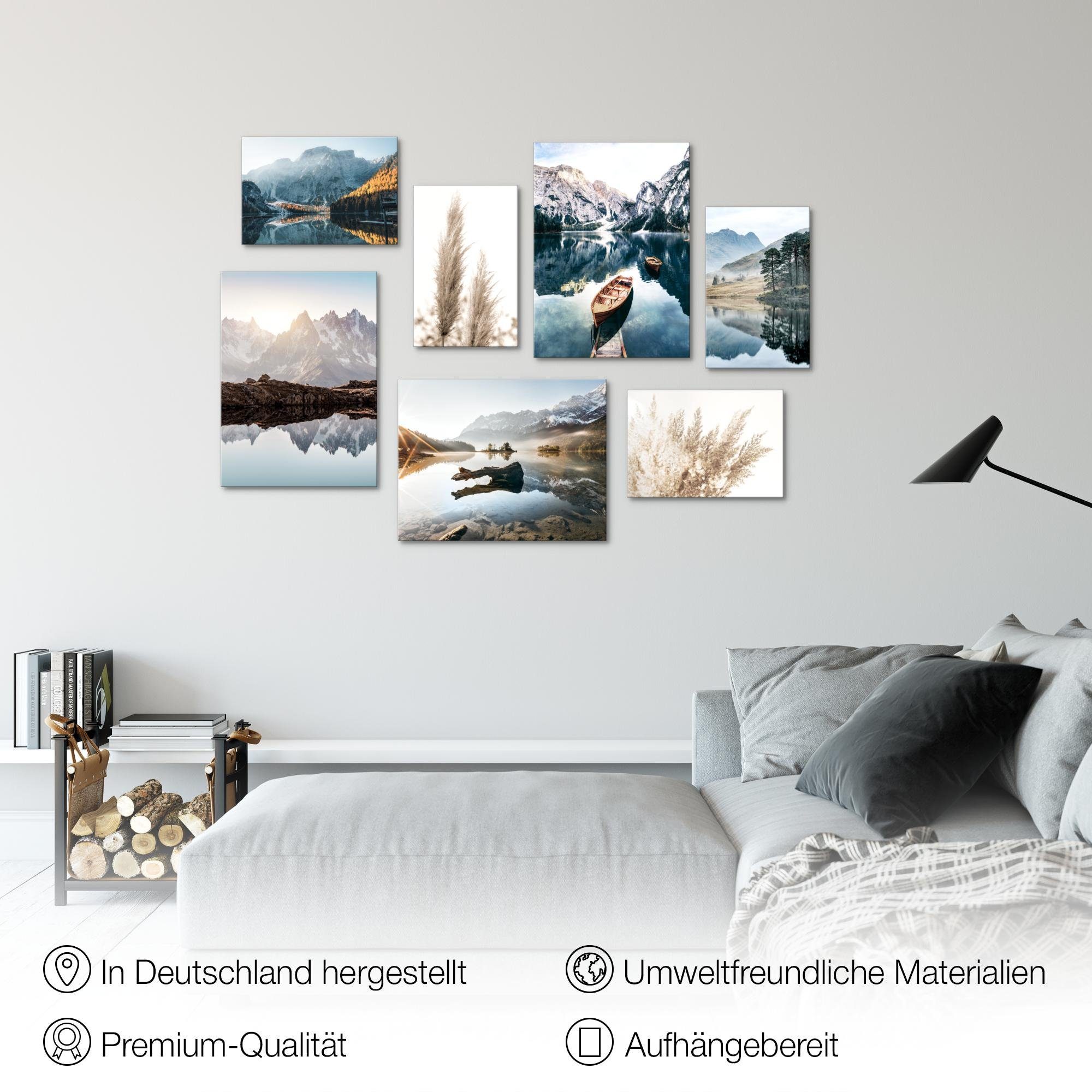 Novart Wandbild Wandbilder Set Landschaft Natur See Berge 100x70 cm, Berge