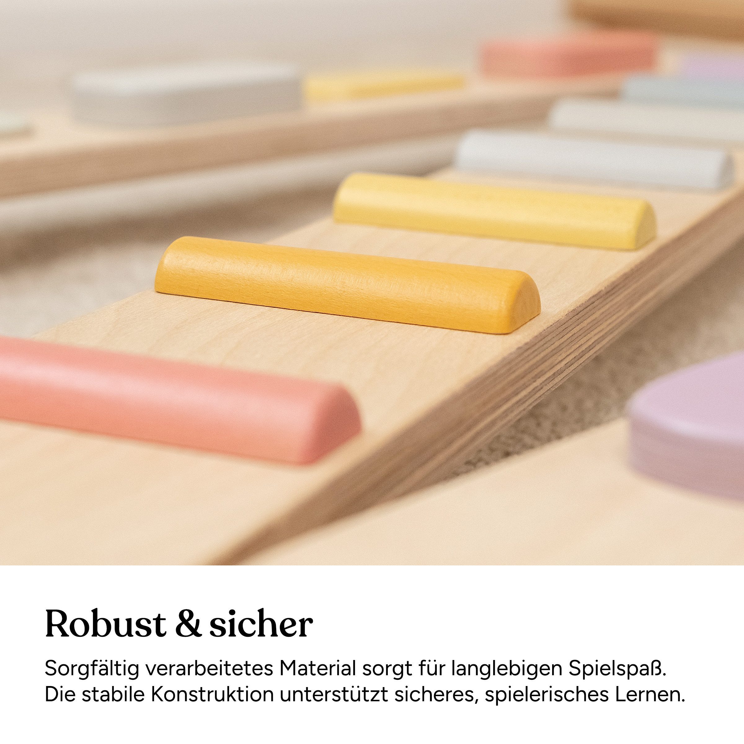 Ehrenkind Balanceboard Balancierbalken mit Hindernissen fördert Motorik für Kinder, Fördert Motorik & Gleichgewicht