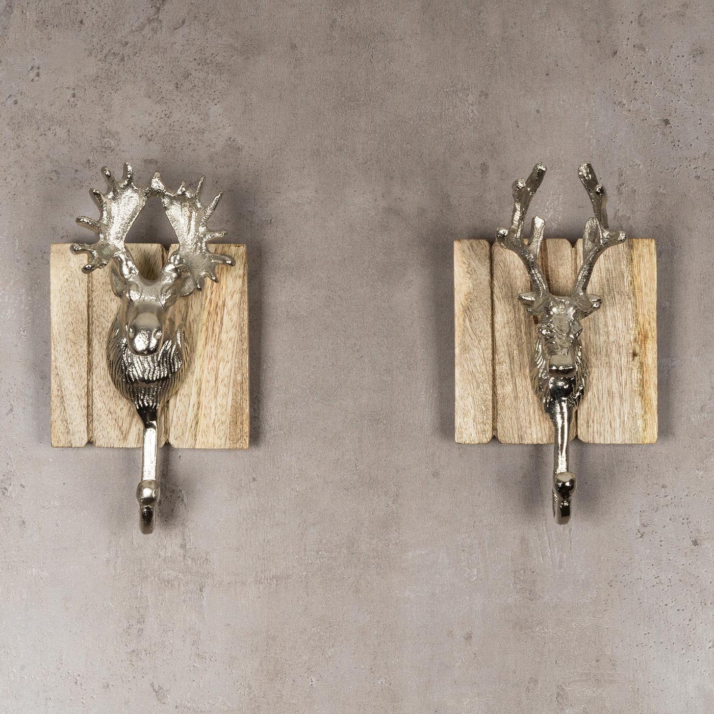 Levandeo® Garderobenhaken, 2er Set Wandhaken Hirsch günstig online kaufen