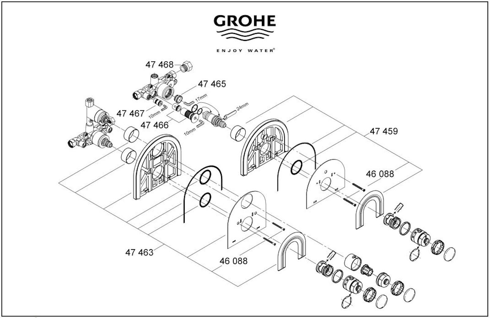 Grohe Urinal-Druckspüler Vorabsperrung 3/4 Zoll - 47467000