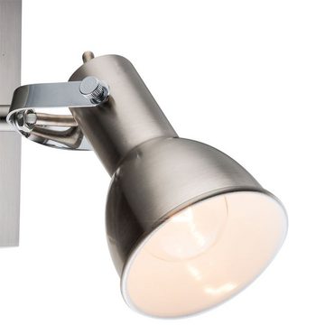 Globo Wandleuchte, Leuchtmittel nicht inklusive, Wand Leuchte Lampe Spot Beweglich Beleuchtung Metall Nickel Matt