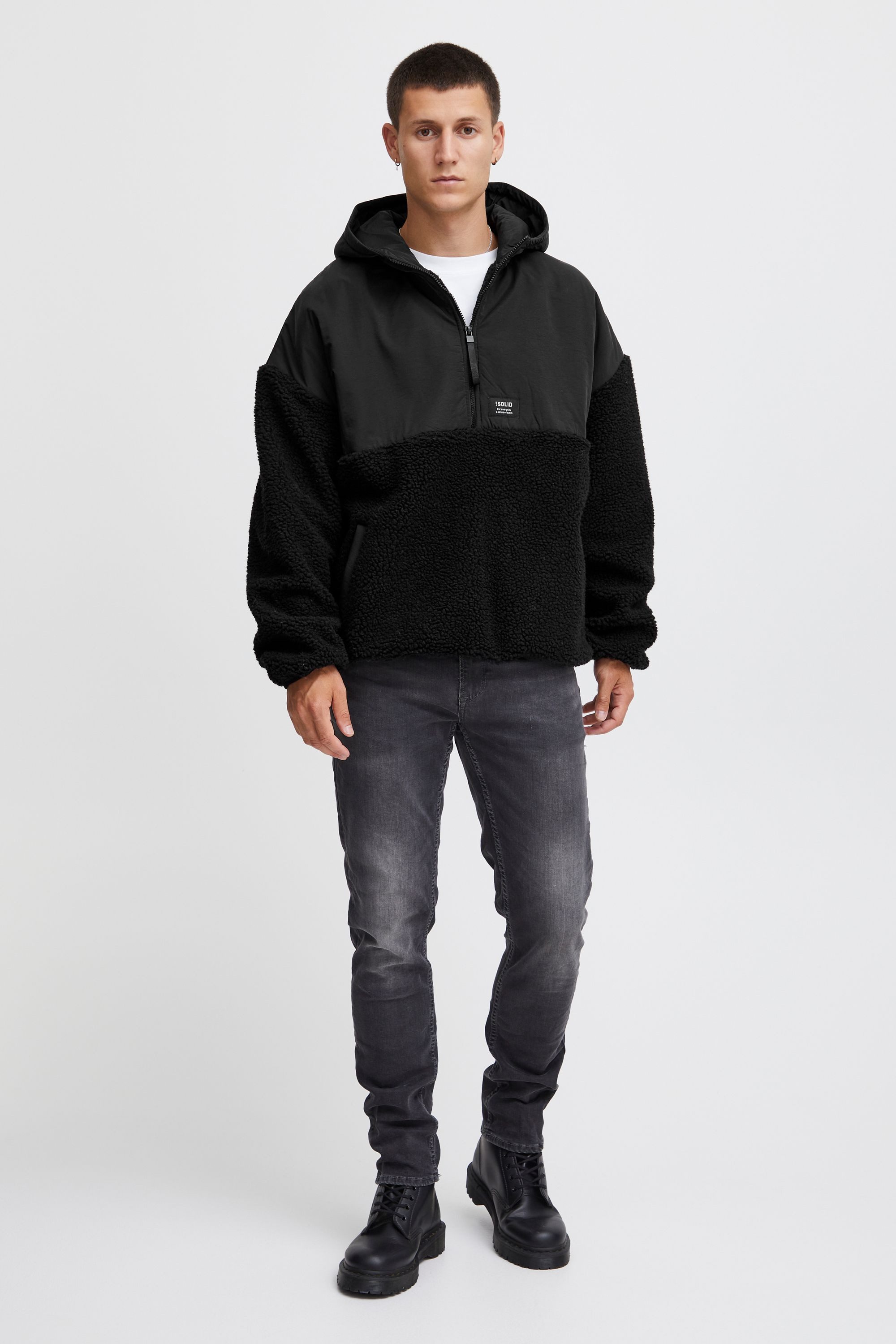 !Solid Kapuzenpullover SDMarco Kuscheliger Teddy Halfzip-Hoodie mit Eingrif günstig online kaufen
