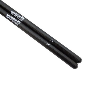 keepdrum Drumsticks 5BB Black Hickory Schwarz (6 Paar)