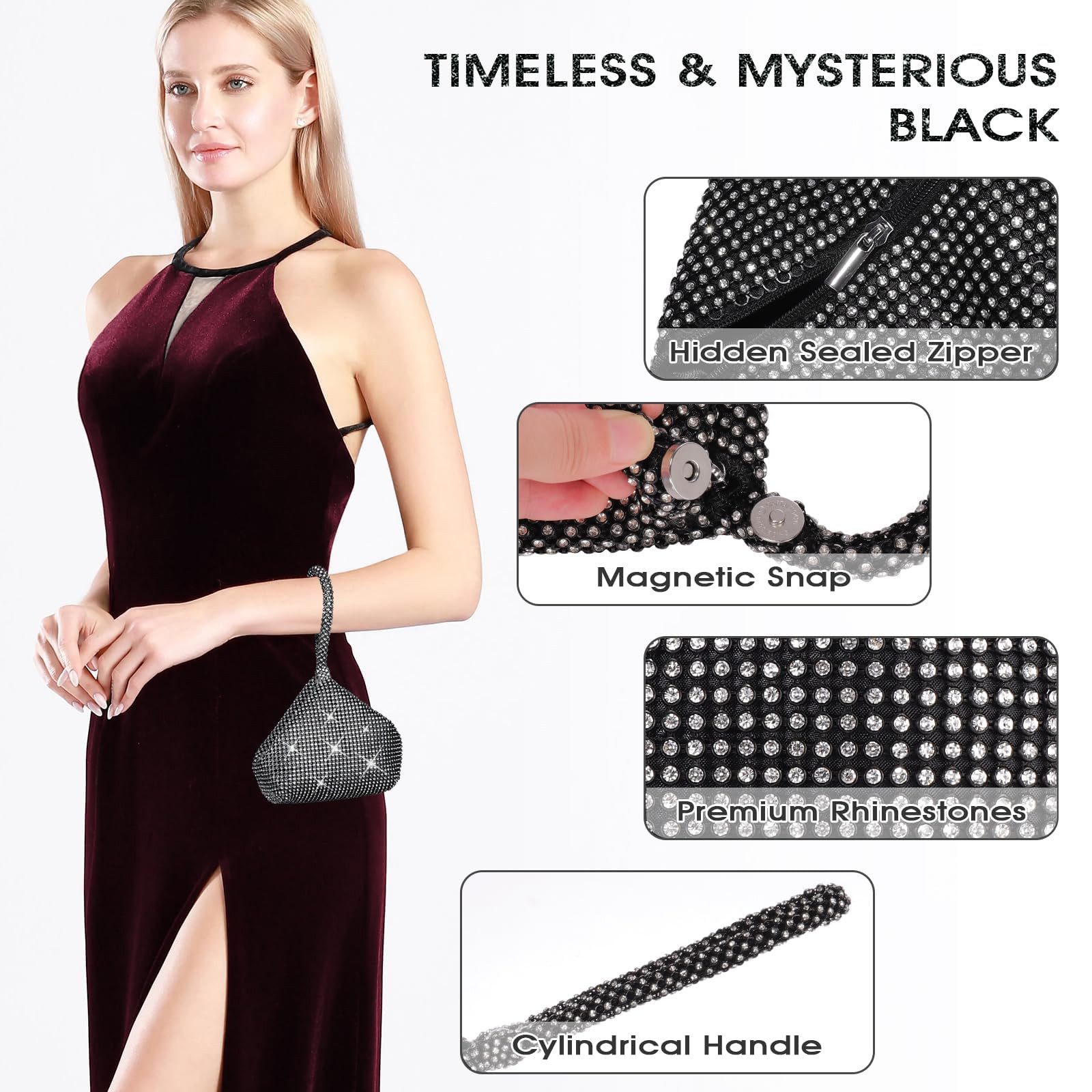 Coonoor Abendtasche Modische Damen-Clutch für Brautjungfern, Damen, Mädchen, Braut, Abendtasche für Abschlussball, Cocktailparty, Hochzeit, Verlobung