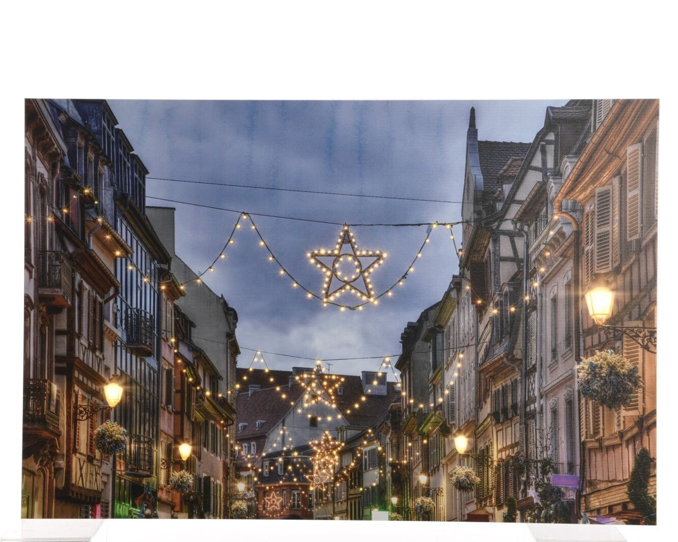 Kaemingk LED-Bilderrahmen LED Bild Strasse Wandbild Batteriebetrieben ca.2,5x.40 x 60 cm Bunt