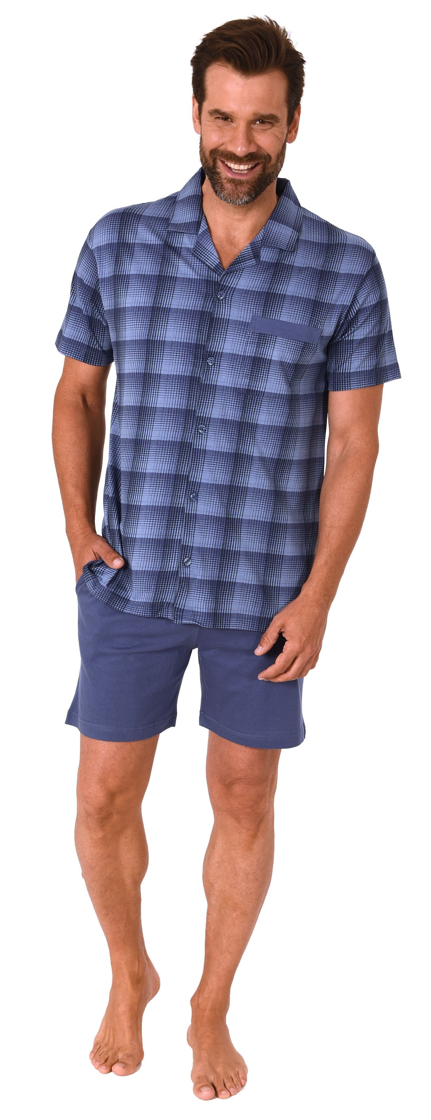 Normann Pyjama Durchknöpfbarer Herren Shorty kurzarm günstig online kaufen
