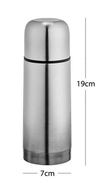 Goldhofer Thermoflasche Edelstahl: Thermoskanne-Flasche für heiße und kalte Getränke, Edestahl, Vaccum Technik, ein Knopf Verschluss