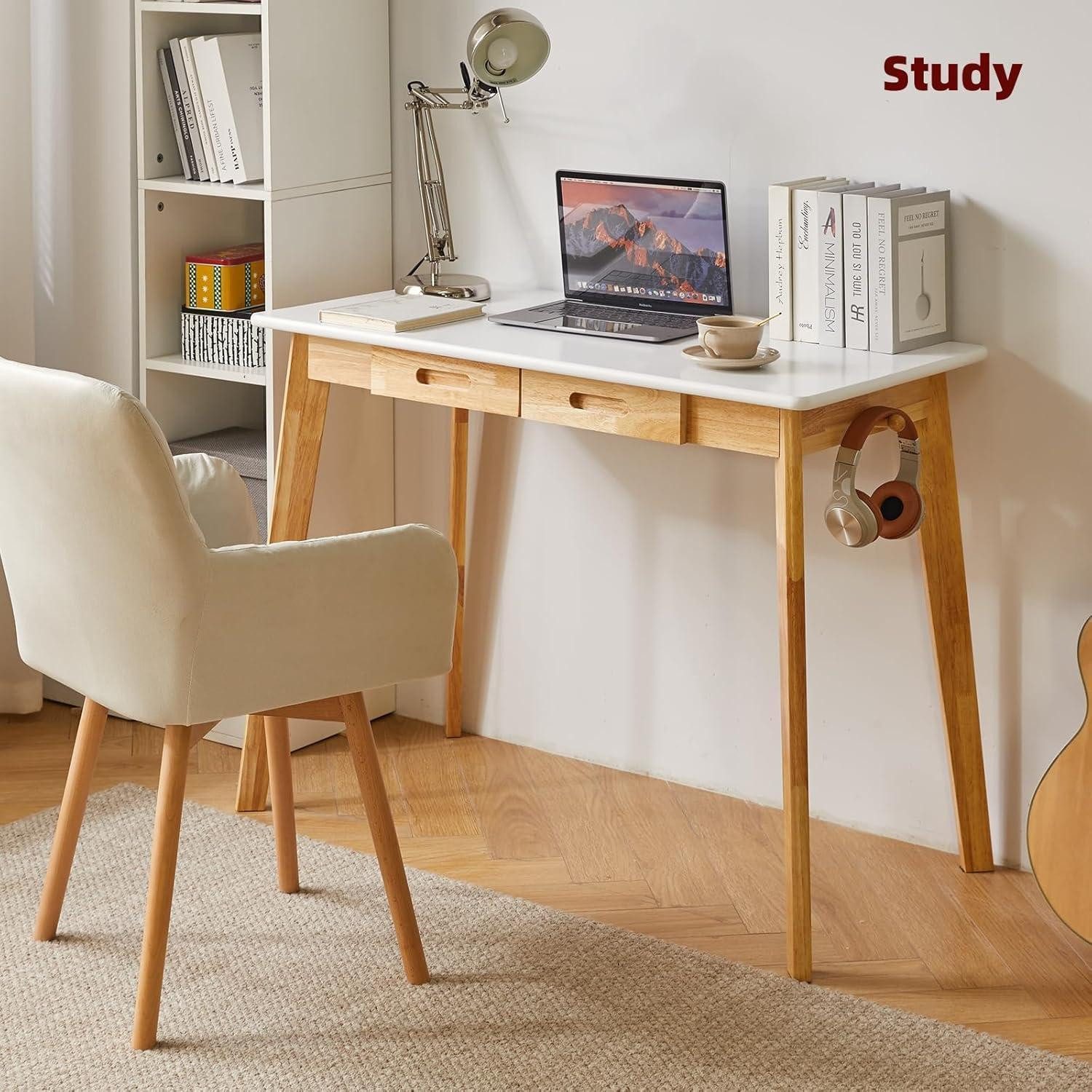 LuxusKollektion Schreibtisch Kleiner Computertisch Holz Schreibtisch Schublade Hängestange