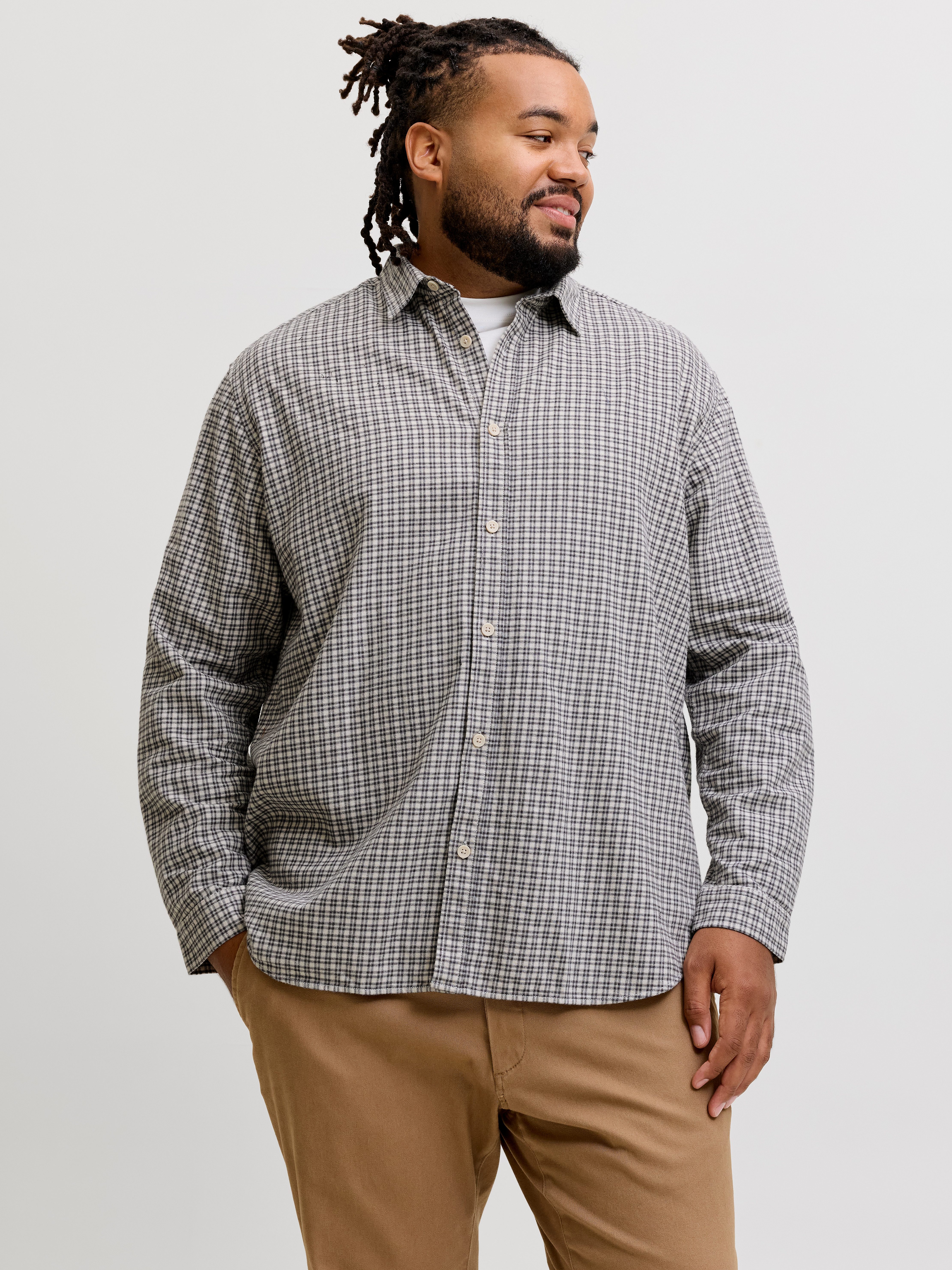 Jack & Jones PlusSize Langarmhemd JJCARTER CHECK SHIRT LS SN PLS Baumwolle, relaxed fit