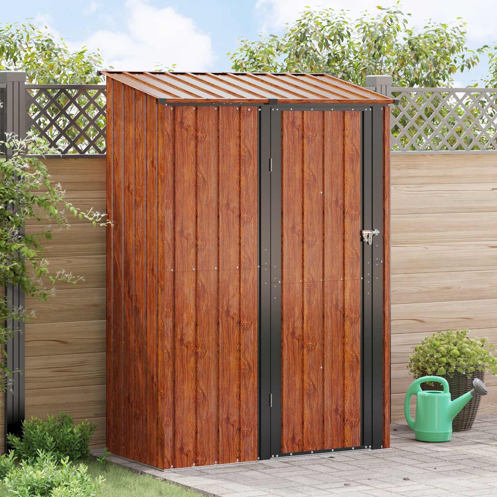 vidaXL Gartenhaus Gartenhütten Braun 140,5 x 74 x 200 cm Metall