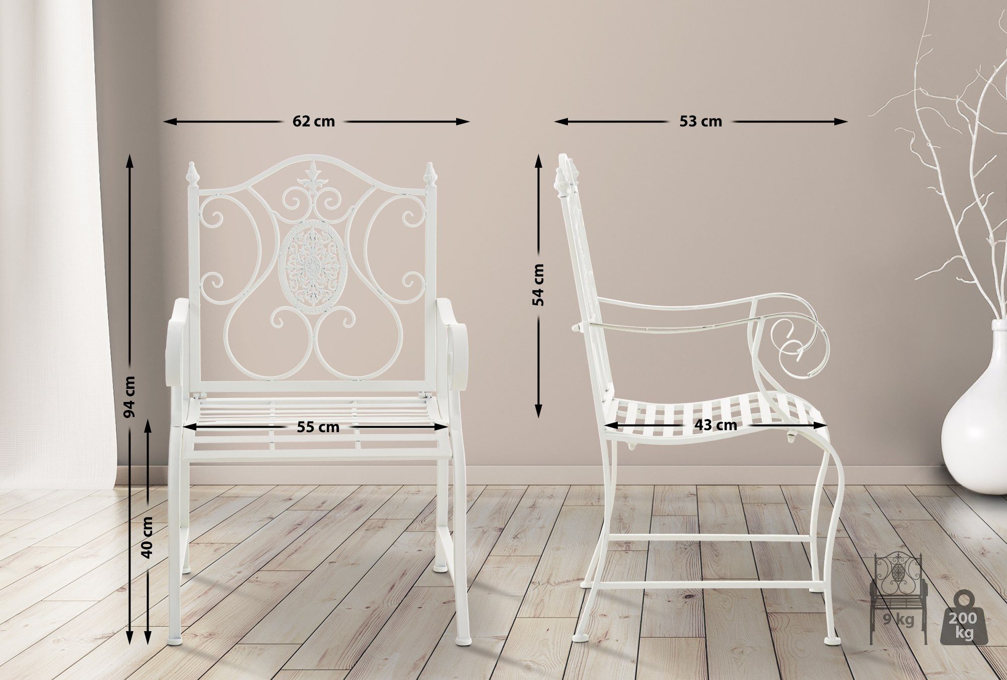 CLP Gartenstuhl Punjab (2er Set), lackiertes günstig online kaufen