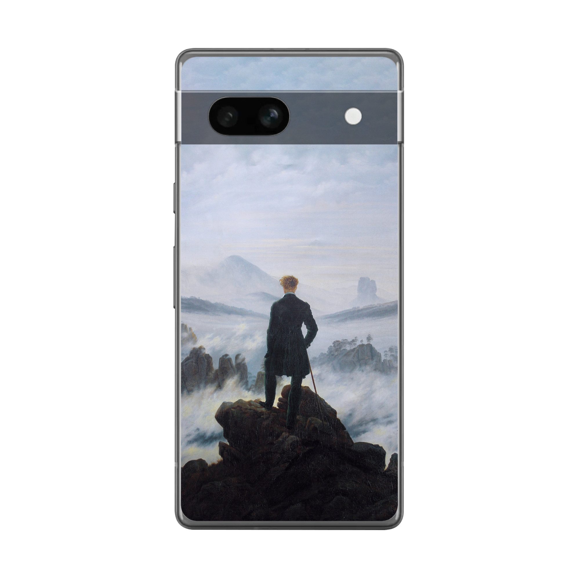 MuchoWow Handyhülle für Google Pixel 7a Der Wanderer über dem Nebelmeer - Caspar David Fri, Handy Case, Silikon, Bumper Case Dünn