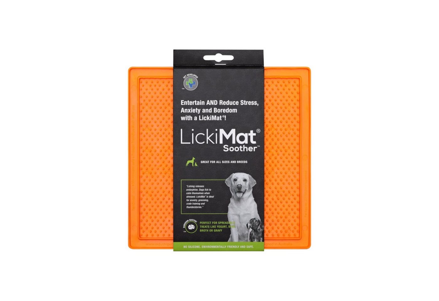 Thumbnail - LickiMat Antischlingnapf LickiMat Soother - TRP Schleckmatte für Hunde - orange - 20 cm, Rubber