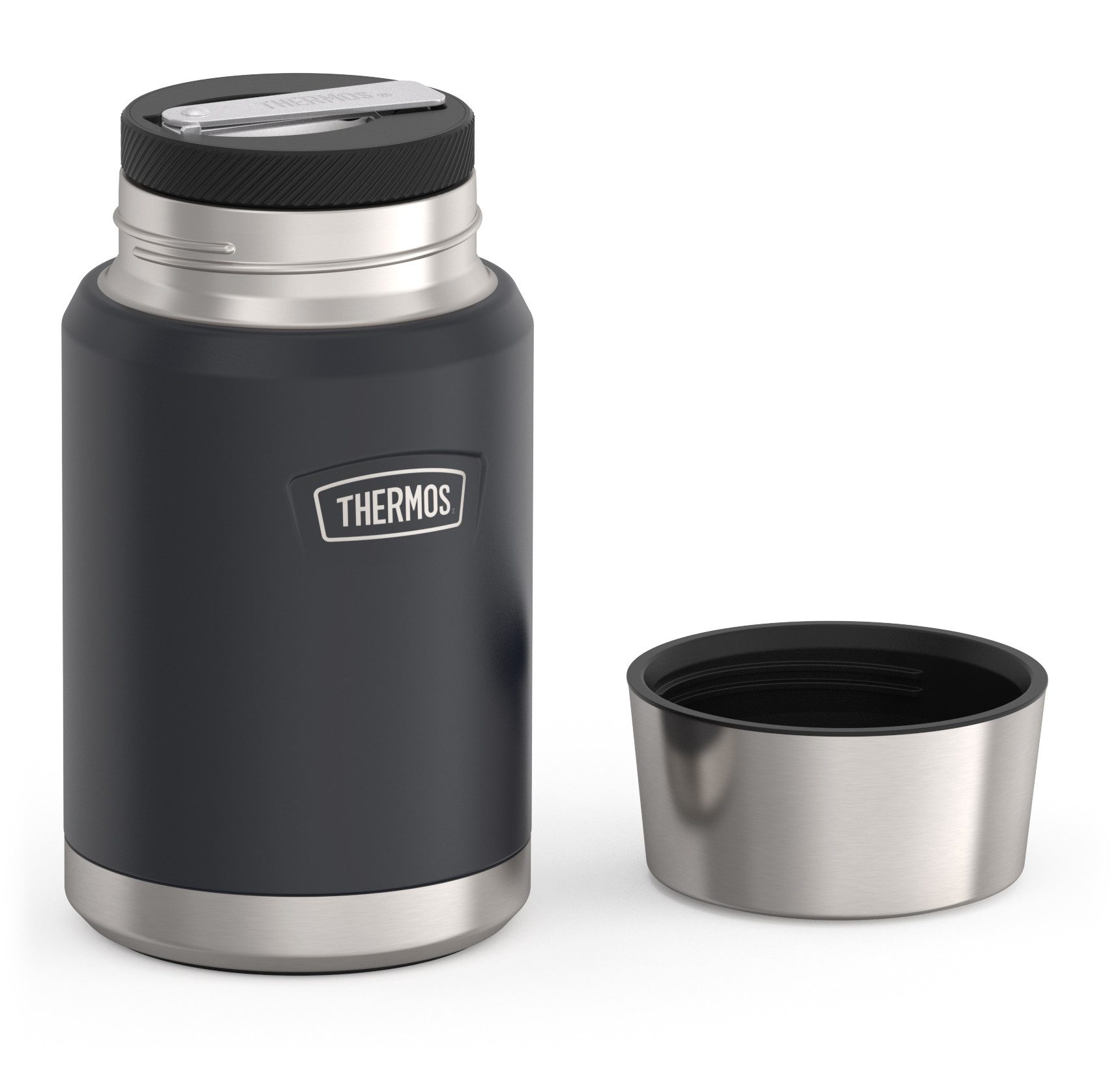 THERMOS Thermobehälter ICON FOOD JAR, Thermobehälter für Essen, spülmaschinenfest, Edelstahl, Kunststoff, Silikon, (1-tlg), 0,71l, 10h heiß & 24h kalt, dicht & auslaufsicher, mit Löffel