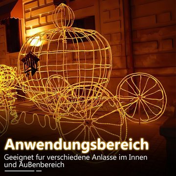 Clanmacy Lichterschlauch 10-50M lichtschlauch mit LEDs Beleuchtung Gelb Party Garten Außen Deko Weihnachtsdeko, Wasserdicht