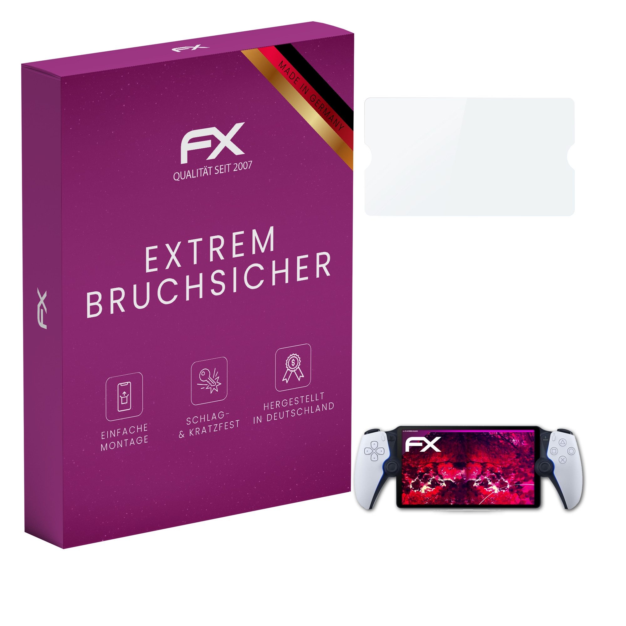 atFoliX Schutzfolie Panzerglasfolie für Sony PS Portal Remote Player, Ultradünn und superhart