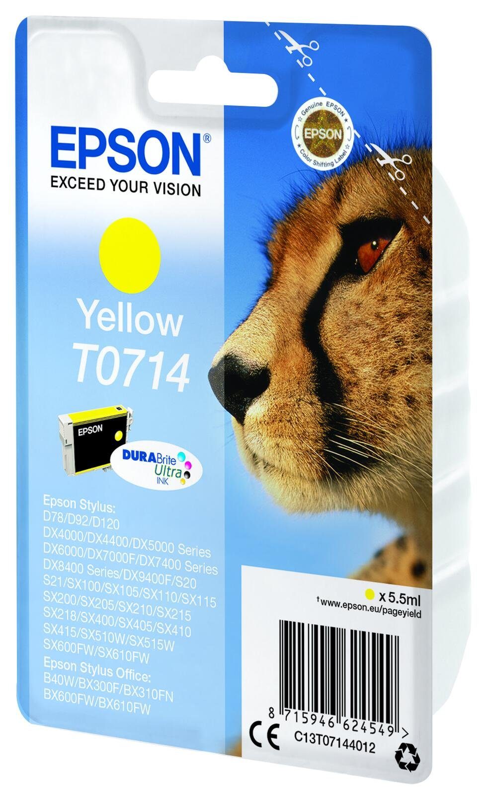 Epson Epson T0714 Gepard Druckerpatrone gelb Tintenpatrone