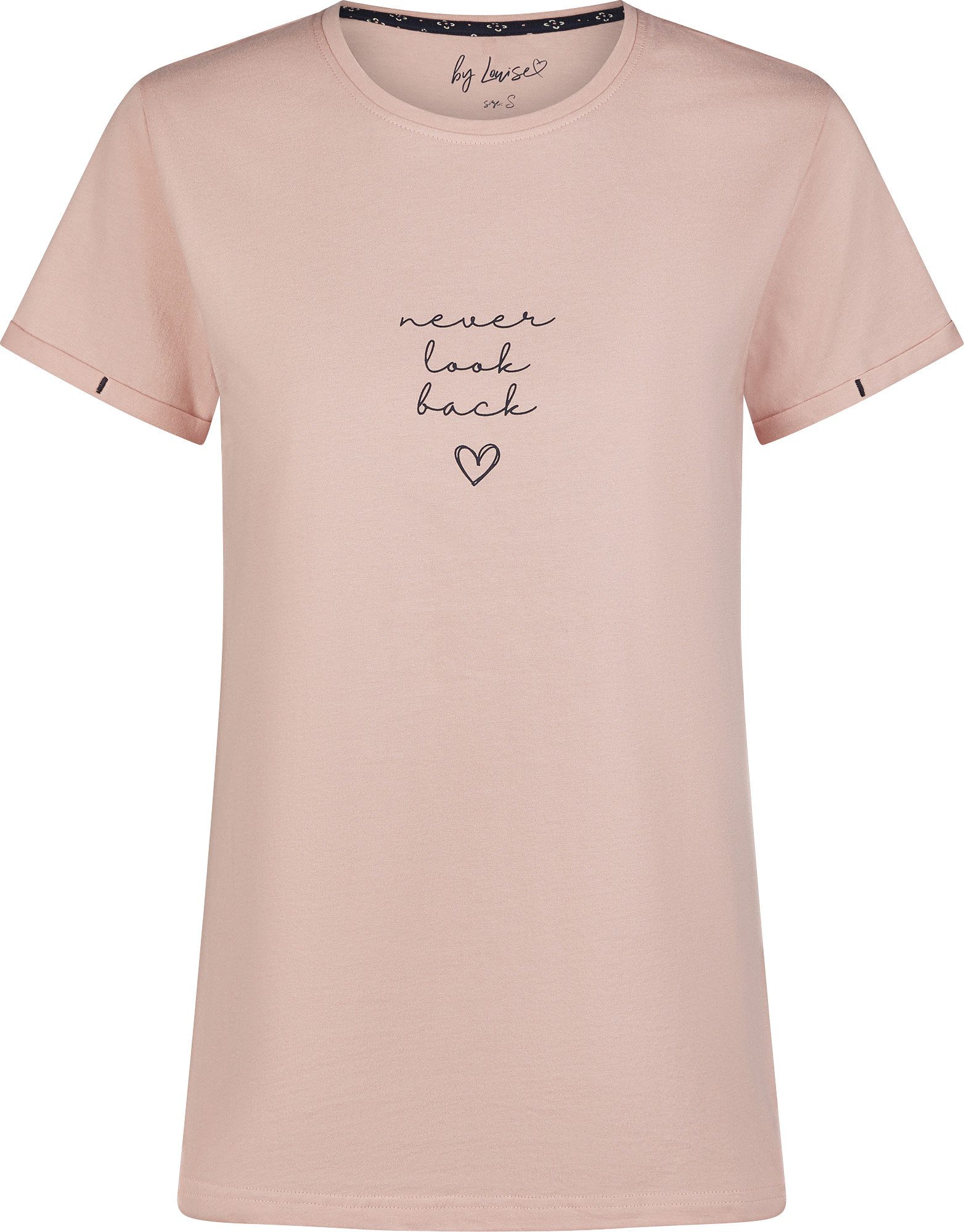 By Louise Pyjamaoberteil Damen-T-Shirt "Never look back" Single-Jersey Uni
