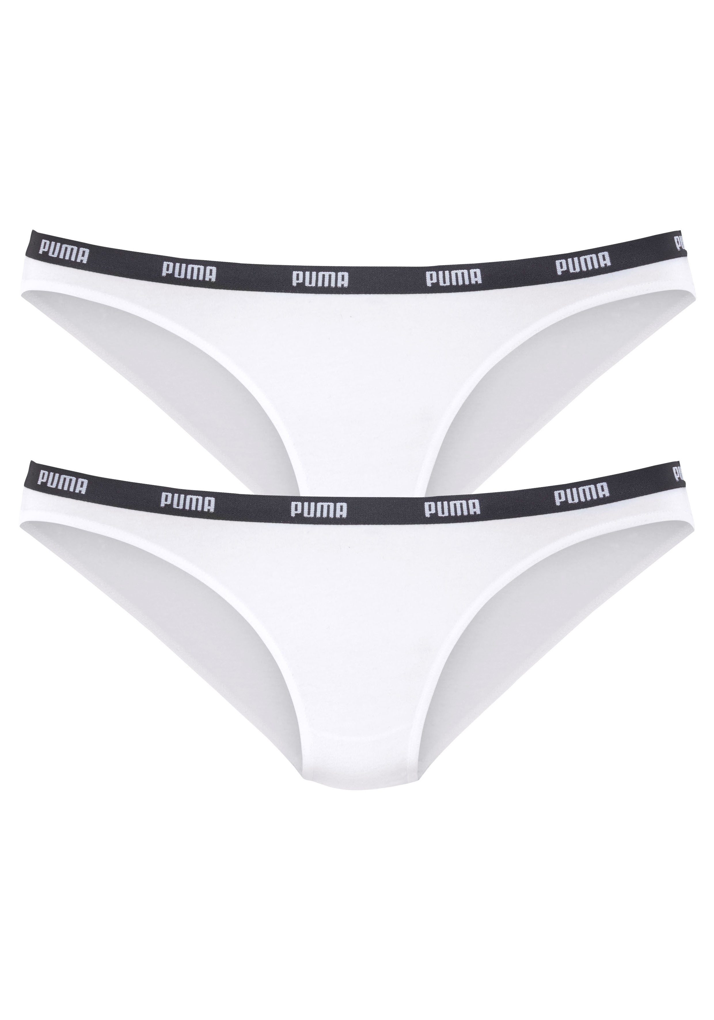PUMA Bikinislip Iconic (Packung, 2er-Pack) mit schmalem Logo-Webbündchen