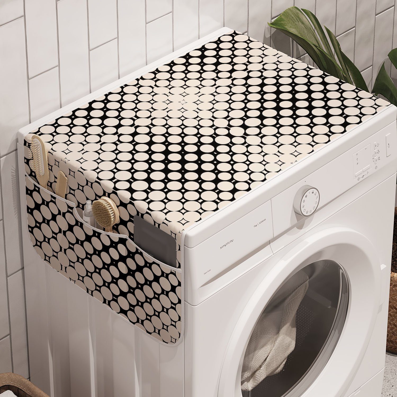 Abakuhaus Quadrate für Kreise Anti-Rutsch-Stoffabdeckung und Geometrisch Abstrakte Waschmaschine Badorganizer Trockner,
