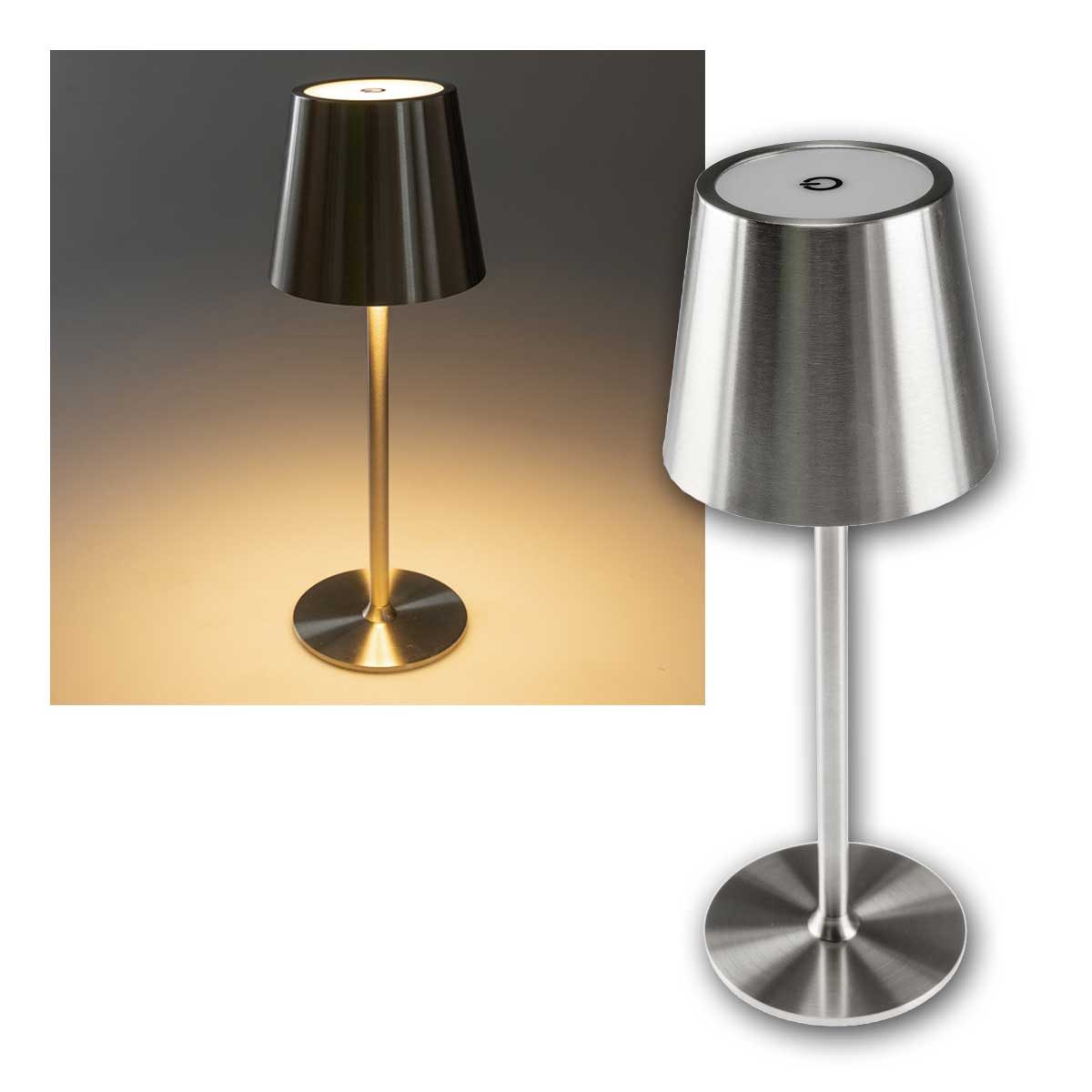 ChiliTec LED Tischleuchte LED Akku-Tischleuchte FOCO TENDA warmweiß dimmbar