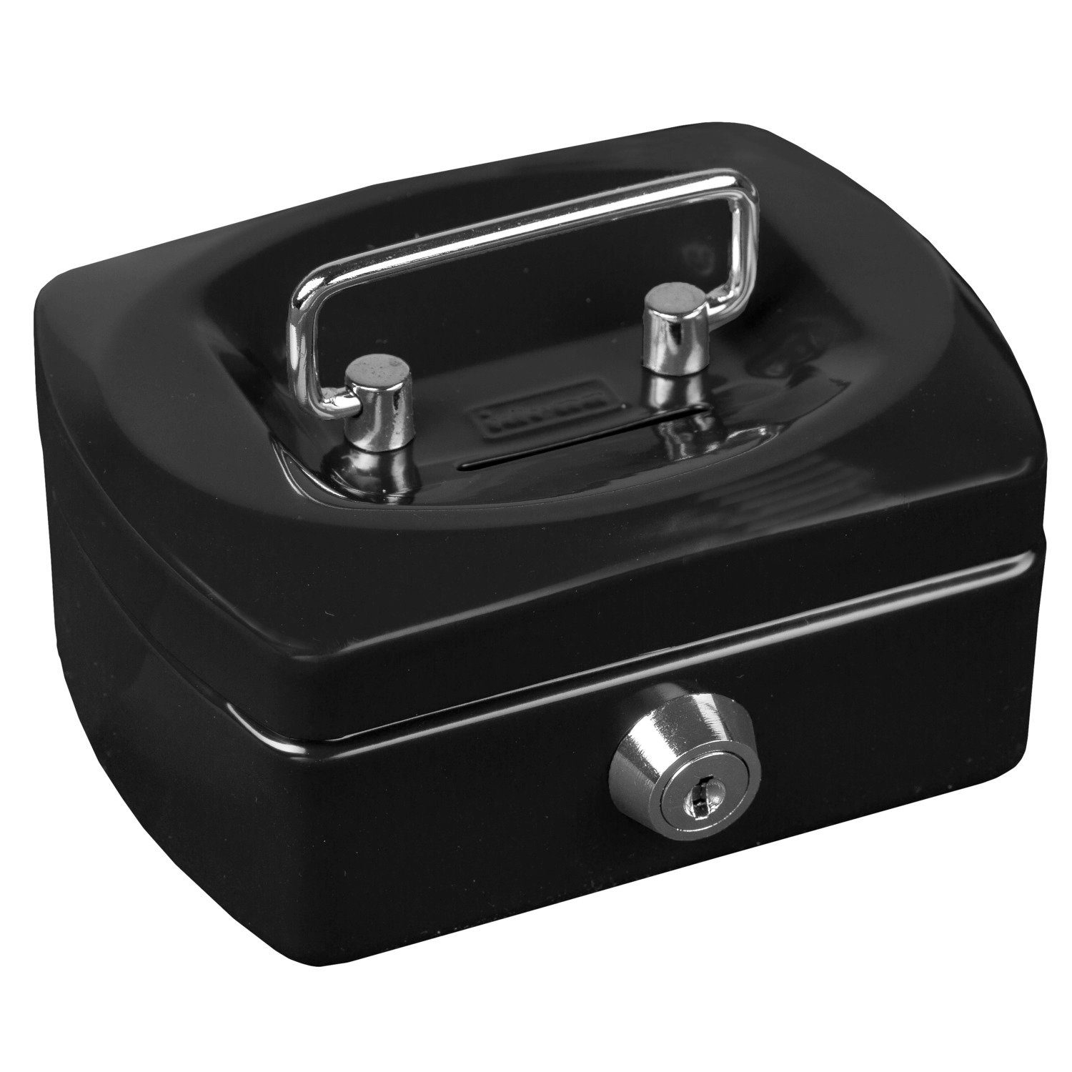 Idena Spardose Idena Geldkassette Größe Mini aus Metall 6 Fächer schwarz 12,5x9,5x6cm