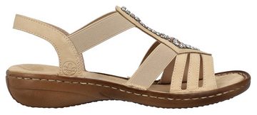 Rieker Sandale, Sommerschuh, Sandalette, Keilabsatz, mit Gummizügen für guten Sitz