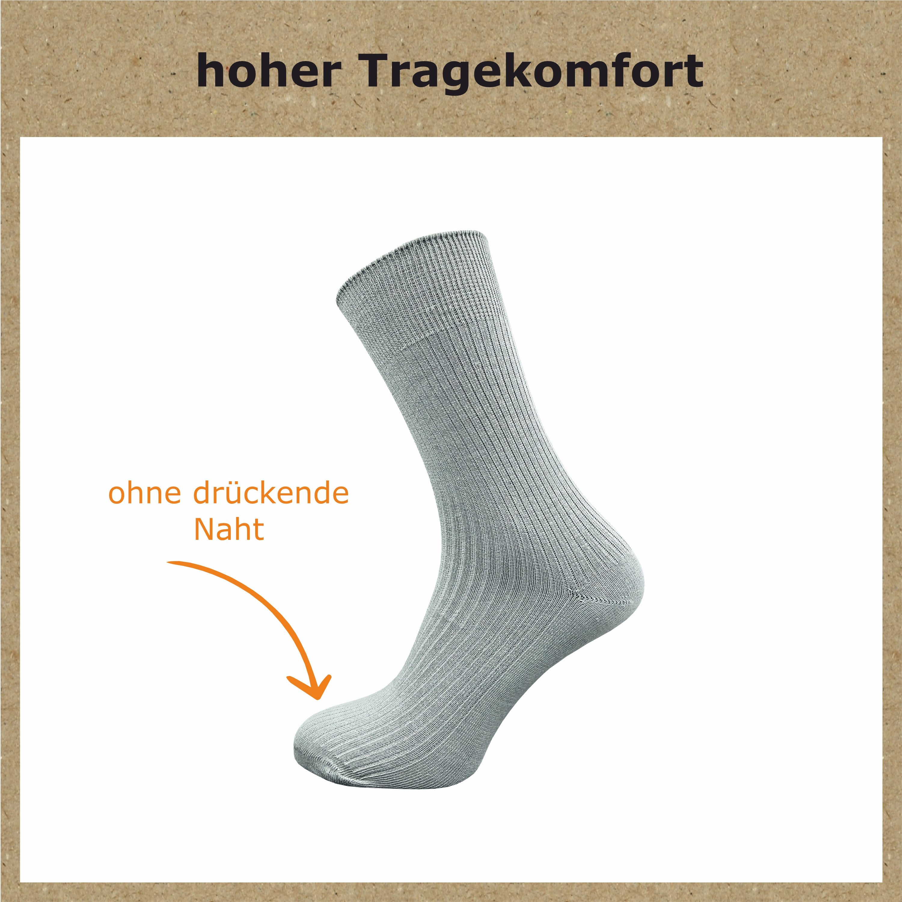 GAWILO Basicsocken für Herren aus 100% Baumwolle - ohne Gummi - ohne drückende Naht (12 Paar) in schwarz, weiß & blau - für Preisbewusste in ansprechender Quali – Bild 5 von 5