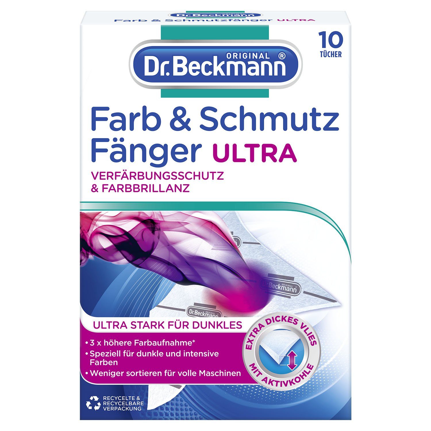 Dr. Beckmann Farb & Schmutzfänger Ultra, für dunkle Wäsche, 10 Tücher Farb- und Schmutzfangtücher (1-St)