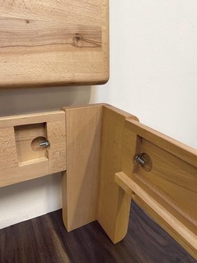 Empinio24 Massivholzbett Verona, Doppelbett Kernbuche geölt, mit Holz-Kopfteil