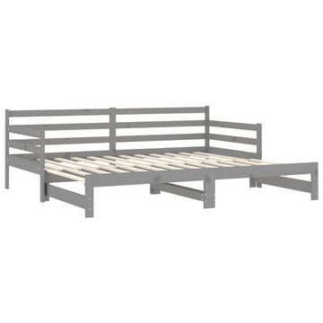 vidaXL Bett Ausziehbares Tagesbett 2x(90x200) cm Grau Massivholz Kiefer