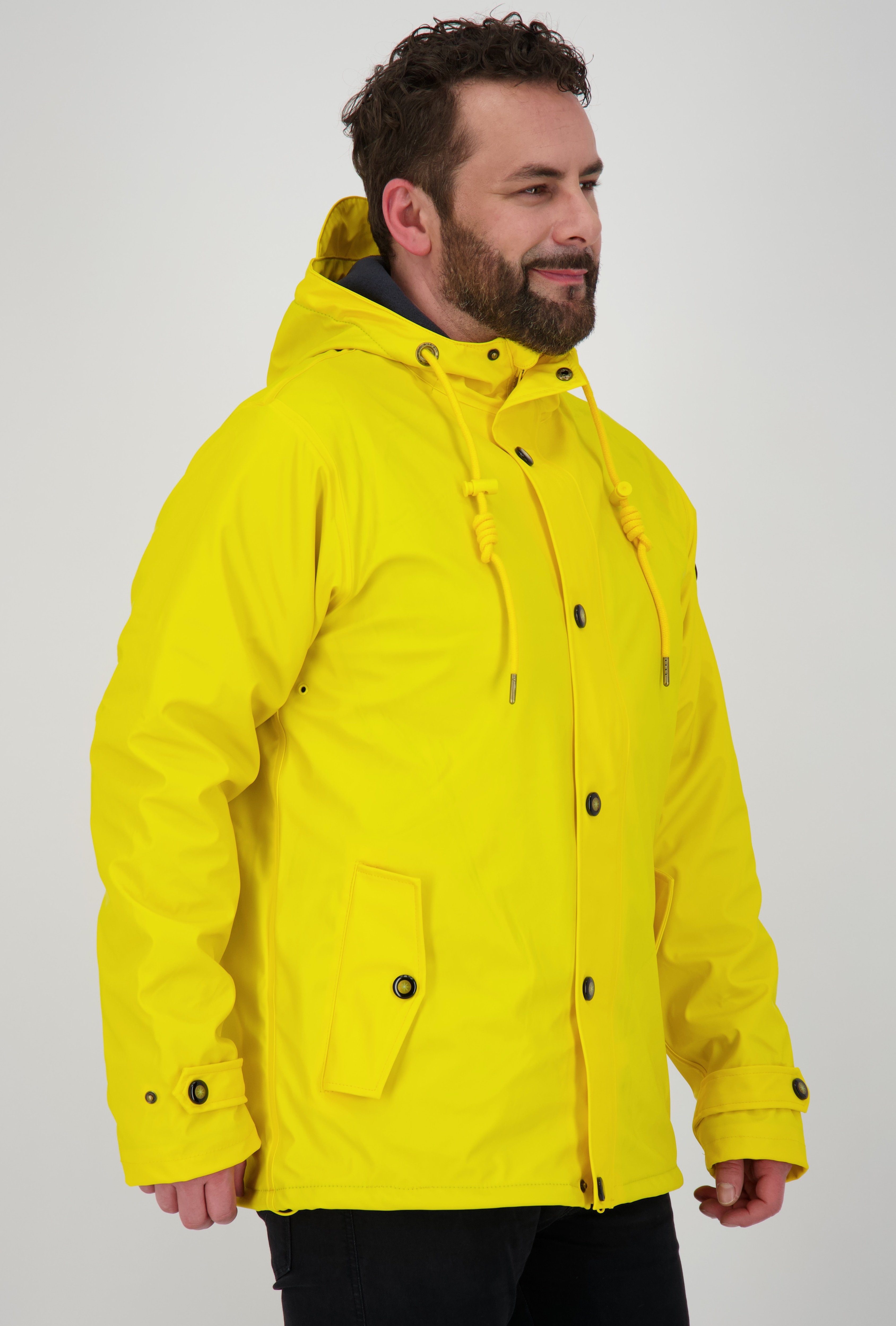 HOMESTAR in Großen Nähten PEAK Regenjacke Friesennerz Kapuze, verschweißten Größen MEN yellow erhältlich, mit Active DEPROC mit auch