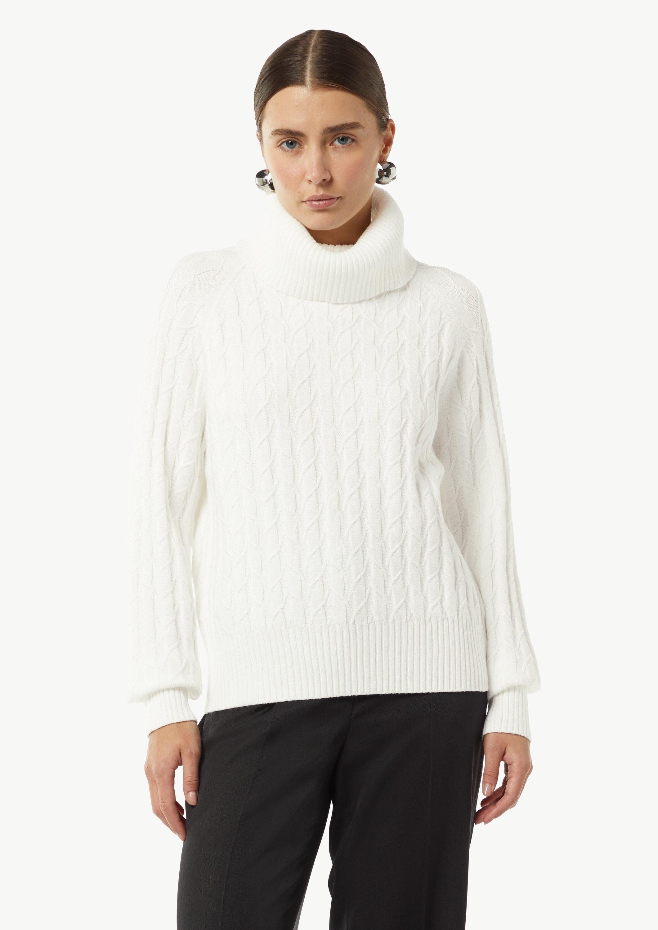 comma Longpullover Strickpullover Strickpullover mit hohem günstig online kaufen