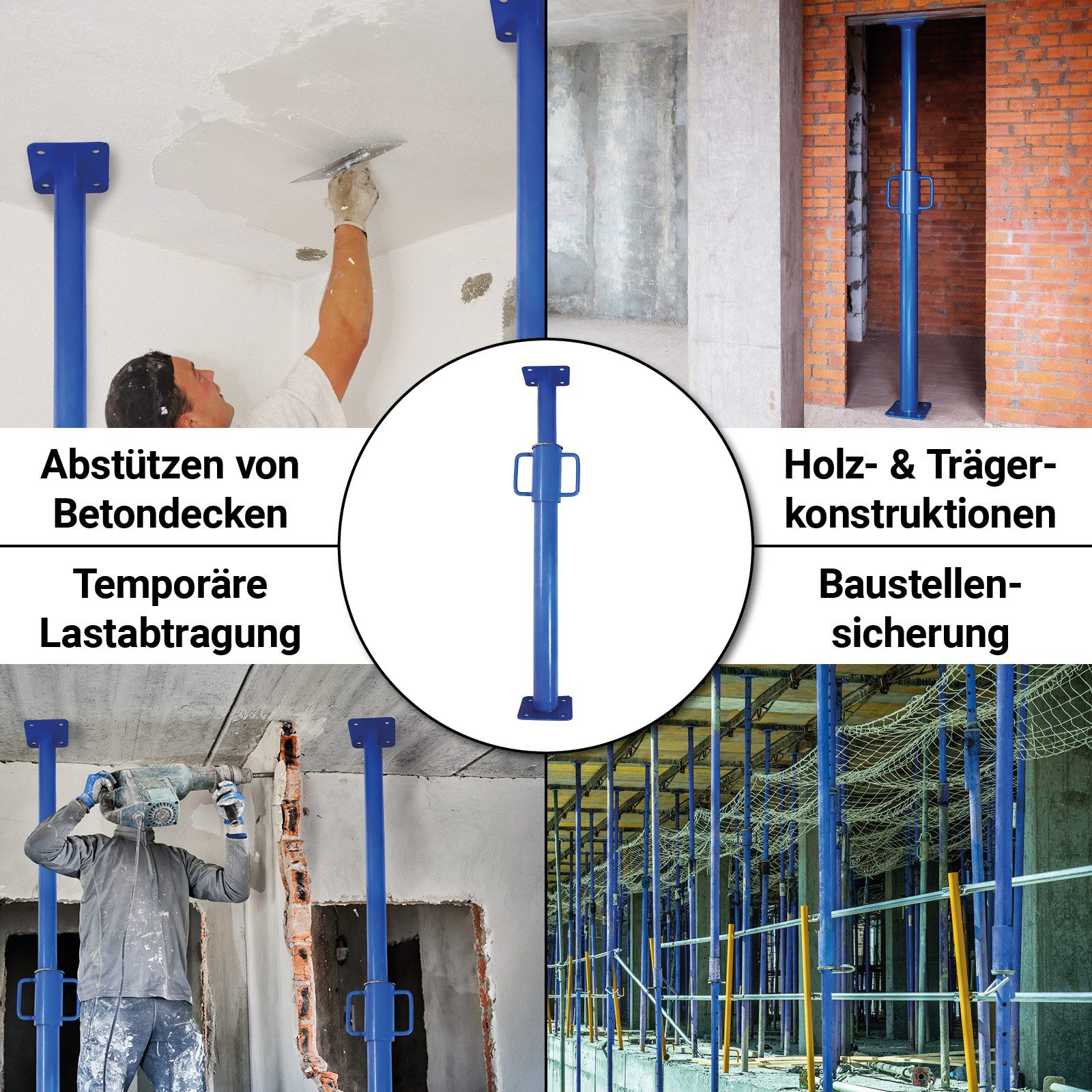 Bituxx Stützelement Baustütze 80 - 130 cm Blau, MS-19698 – Bild 3 von 5