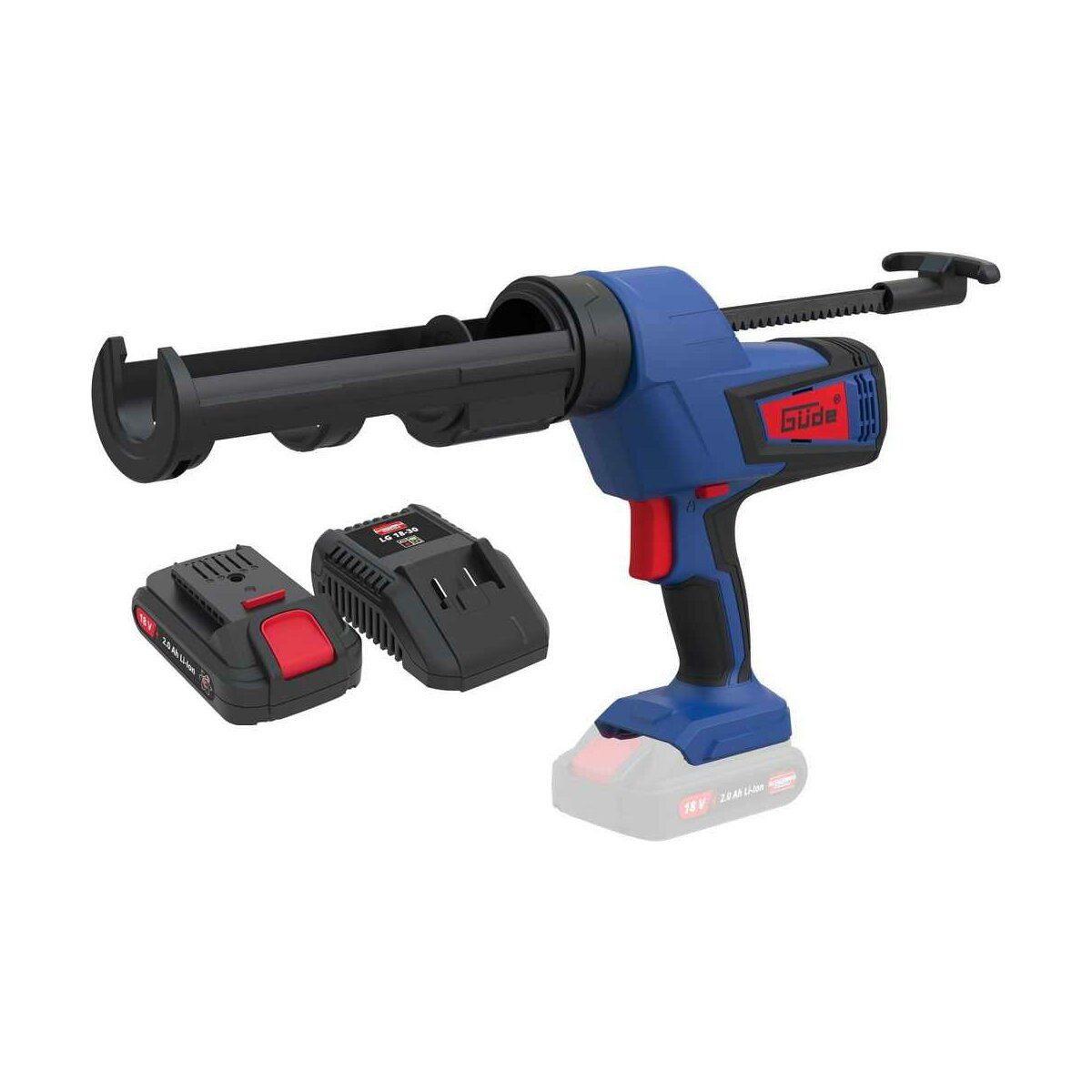 Güde Akku-Kartuschenpistole Akku Kartuschenpresse 18V +Akku / Ladegerät. Koffer Kartuschenpistole