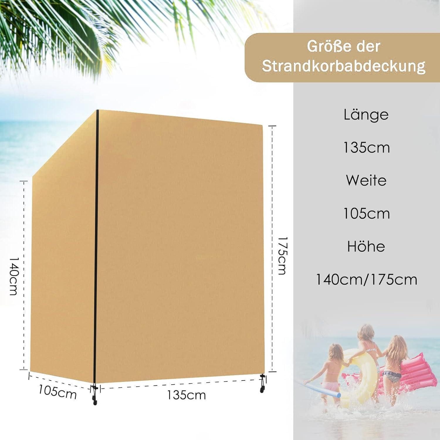 LuxusKollektion Strandkorb-Schutzhülle Strandkorb Schutzhülle 420D Oxford Gelb 420D Oxford-135x105x175 140cm