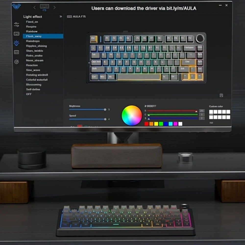 nsihing AULA F75 Mechanische Gaming Tastatur, RGB, Hot Swap, kabellos Gaming-Tastatur