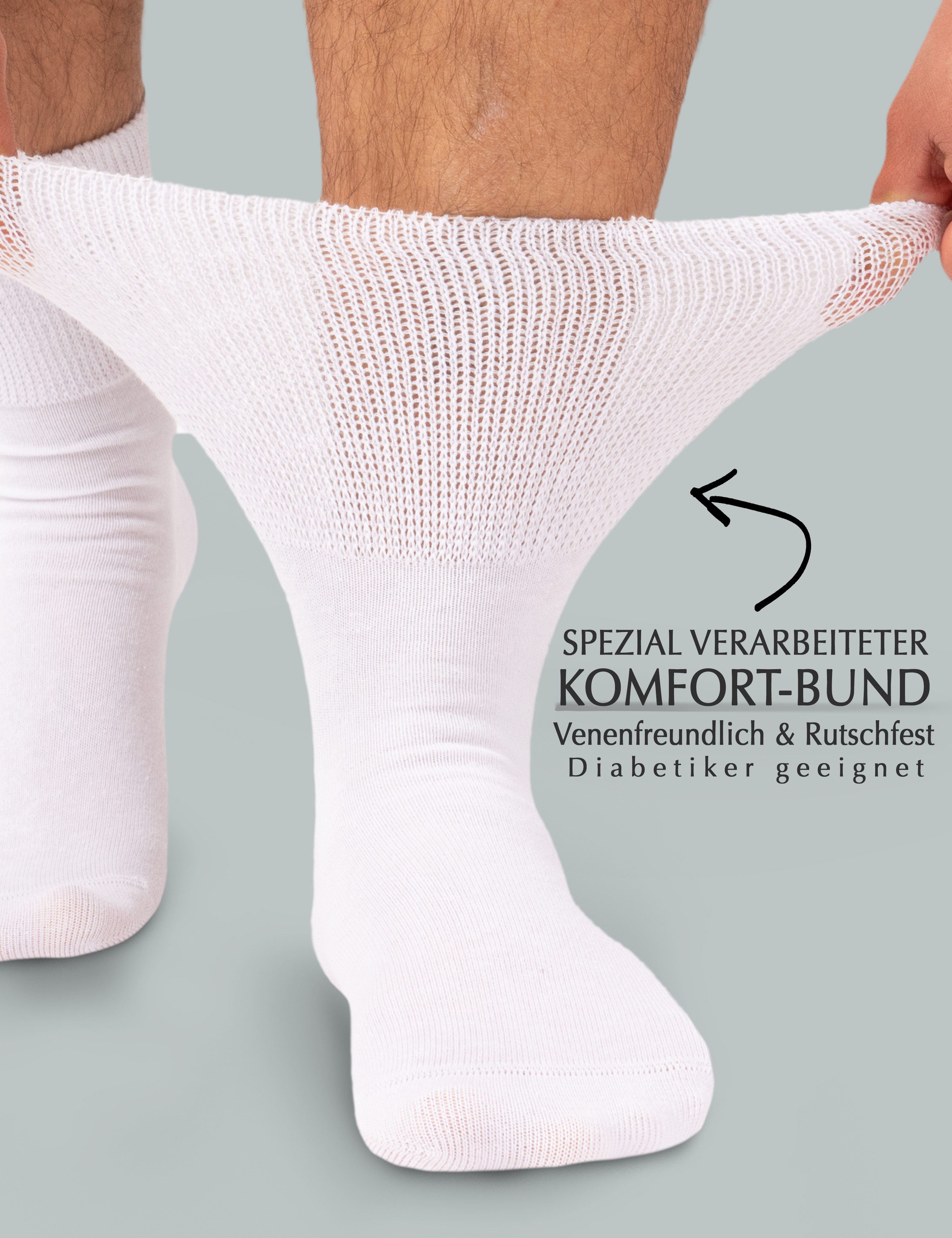 OCERA Diabetikersocken OCERA 6 Paar Socken Unisex für Diabetiker geeignet und ohne Gummibund