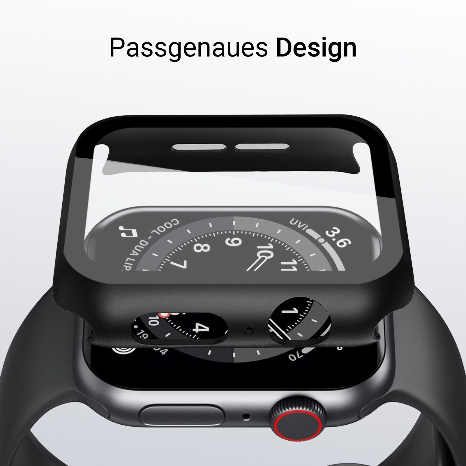 Tec-Expert Smartwatch-Hülle Hülle mit Displayschutz für Apple Watch 4 / 5 / 6 / SE 1-3 40 mm 44 mm, Rundum Schutz Cover Case Bumper stoß-und kratzfest robust – Bild 2 von 5