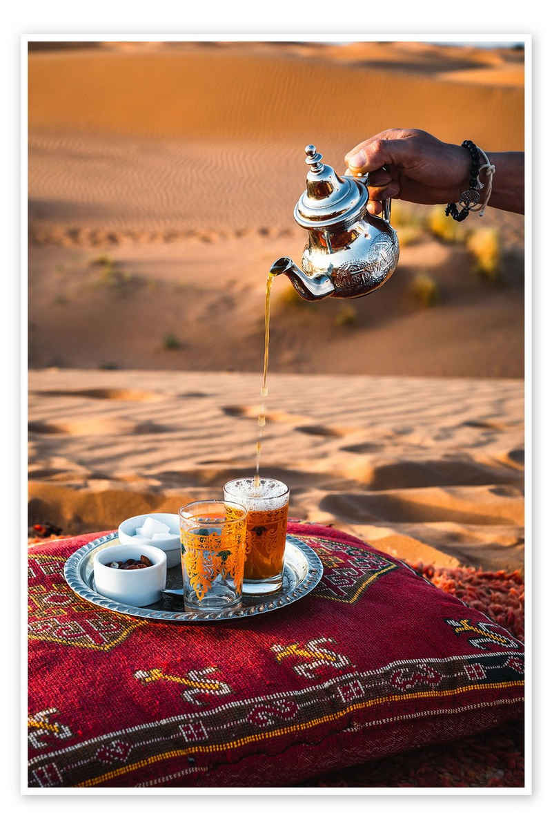Posterlounge Poster Matteo Colombo, Tee in der Wüste, Marokko, Fotografie