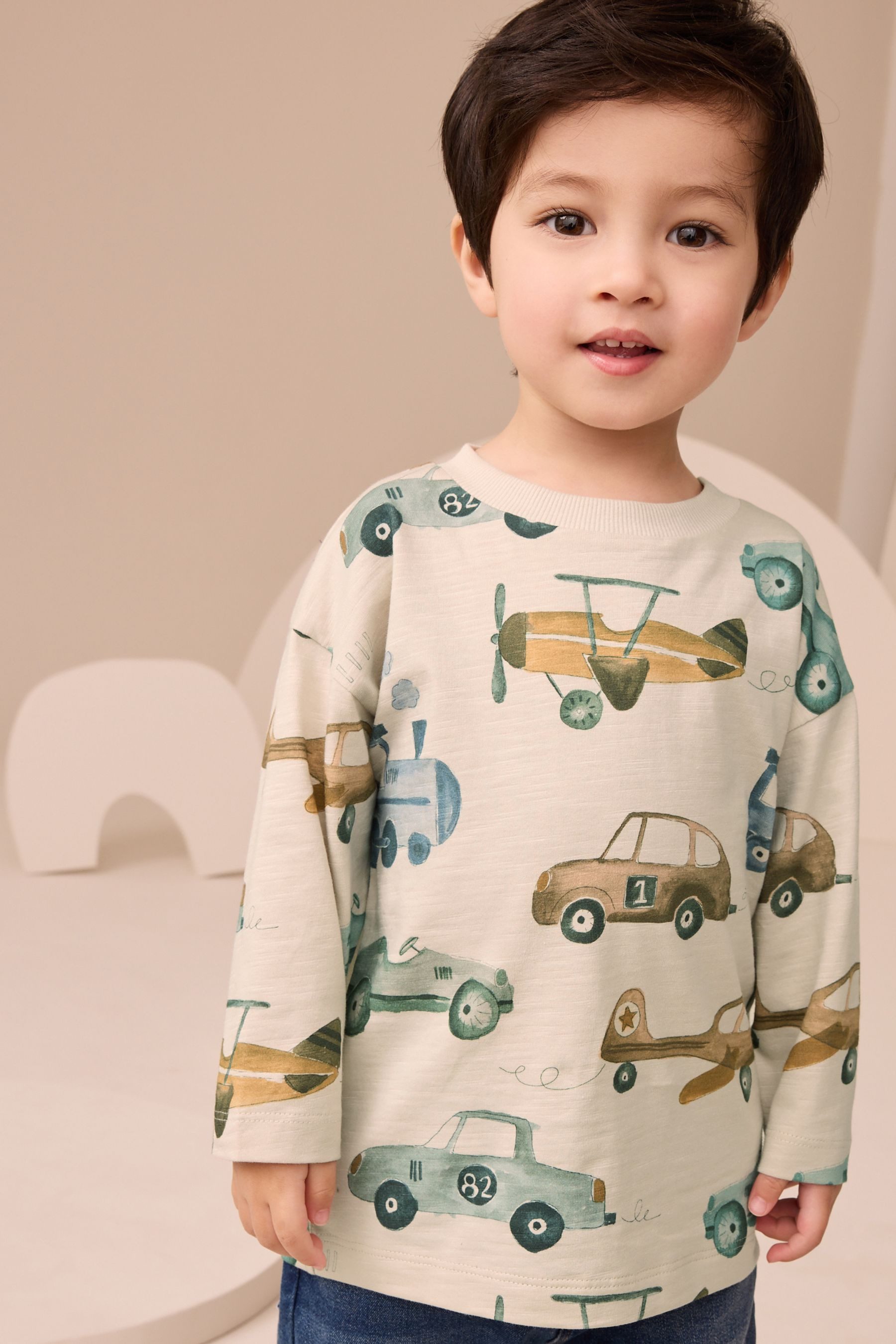Next Langarmshirt Langarmshirt mit durchgehendem Print, günstig online kaufen