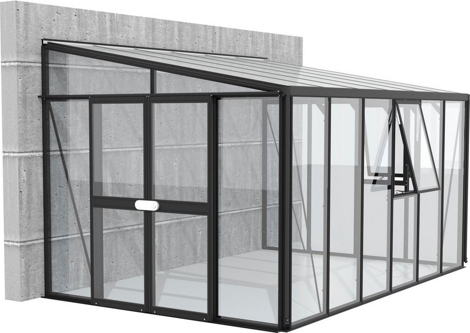 Vitavia Anlehngewächshaus »Helena 10200«, BxTxH: 397 x 266 x 239 cm, 3 mm Wandstärke, Alu-Profile, 3 mm Sicherheitsglas, Dach 10 mm Hohlkammerplatten