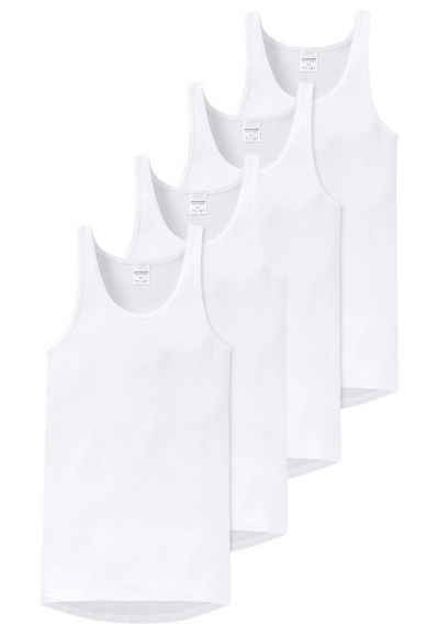 Schiesser Unterhemd 4er Pack Original Classics Feinripp (Spar-Set, 4-St) Unterhemd / Tanktop - Baumwolle -