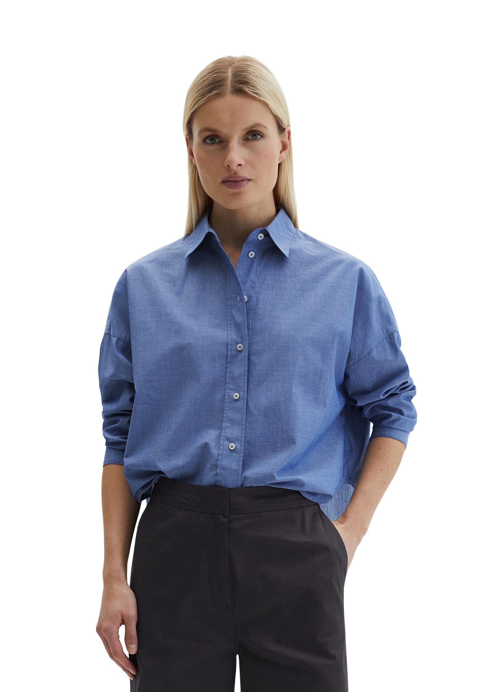 Langarmbluse aus Baumwoll-Chambray