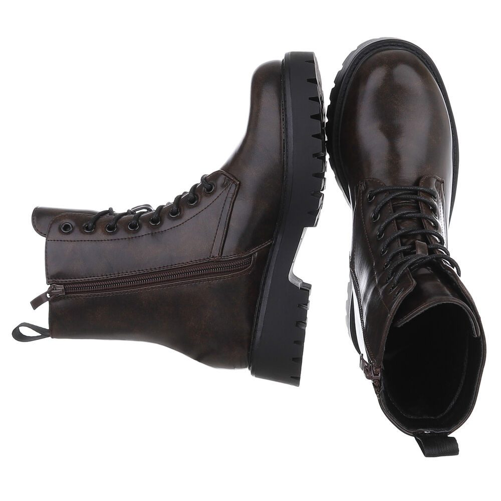 Ital-Design Robuste Damen Stiefeletten mit komfortabler Sohle Schnürstiefel günstig online kaufen
